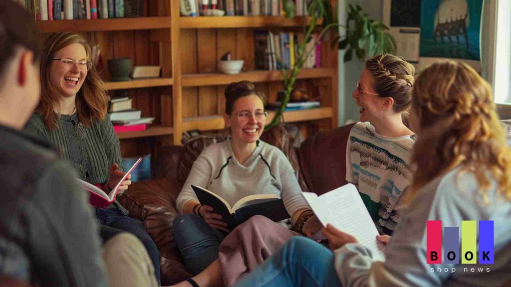 Happy book club group